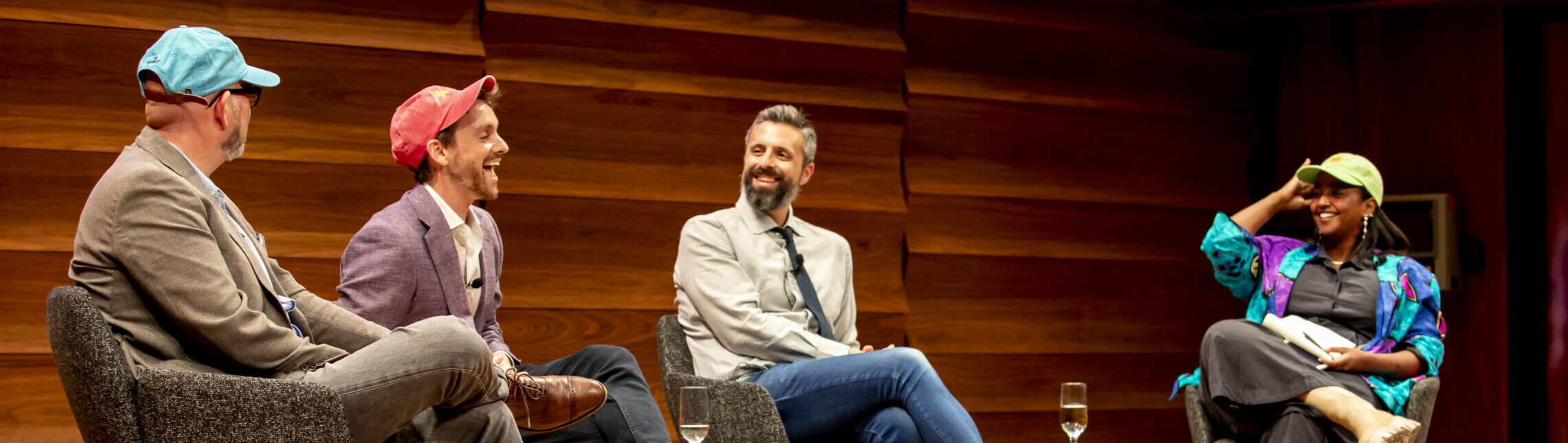 Matt Yglesias, Derek Thompson, Ezra Klein, and Jerusalem Demsas participate in a panel discussion